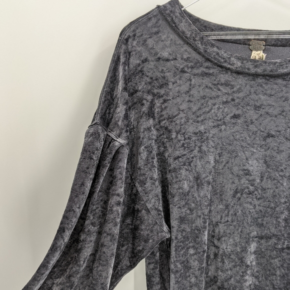 We The Free Crushed Velvet Grey Milan Layering Top - Picture 4 of 8